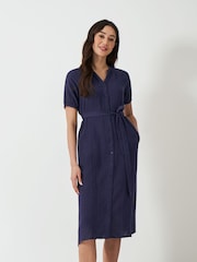 Crew Clothing Company Blue Kate 100% Cotton Cheesecloth Dress - Image 3 of 5