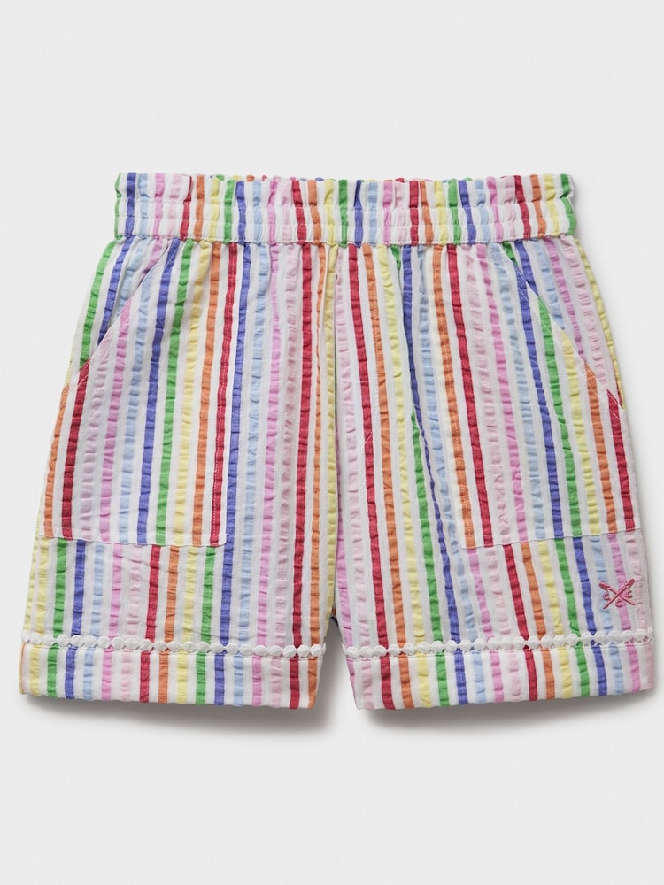 Crew Clothing Company Stripe Seersucker Stripe 100% Cotton Shorts - Slika 1 iz 3