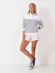 Crew Clothing Company White Half Zip Sweatshirt - Image 1 of 5