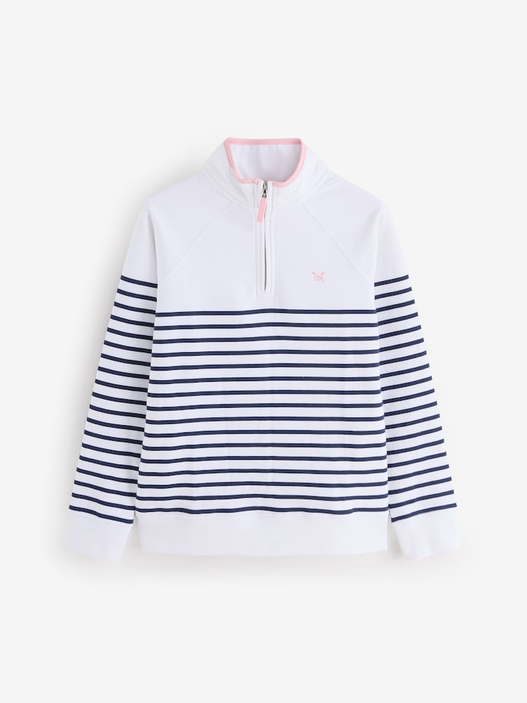 Crew Clothing Company White Half Zip Sweatshirt - Image 1 of 5