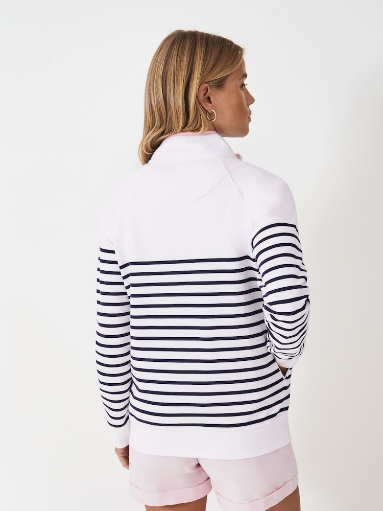 Crew Clothing Company White Half Zip Sweatshirt - Image 2 of 5