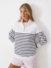 Crew Clothing Company White Half Zip Sweatshirt - Image 3 of 5