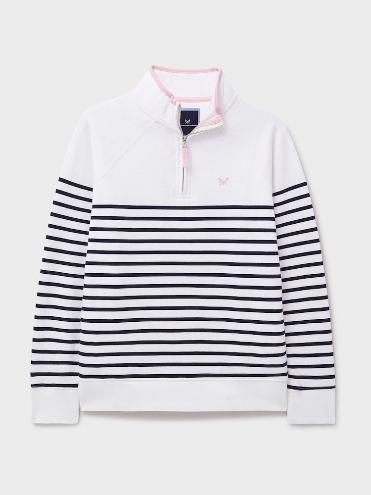 Crew Clothing Company White Half Zip Sweatshirt - Image 5 of 5