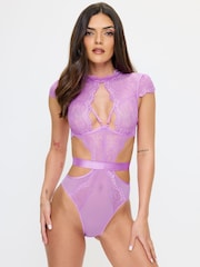 Ann Summers Purple High Neck Zalia Lace Body - Image 1 of 5