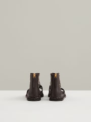 Reiss Chocolate Tiegan Leather Gladiator Sandals - Image 5 of 6