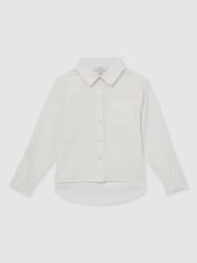 Reiss Ivory Leora Linen Roll-Cuff Shirt - Image 1 of 4