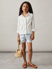 Reiss Ivory Leora Linen Roll-Cuff Shirt - Image 2 of 4