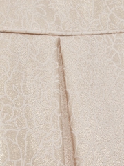 Reiss Ivory Nia 9-13 yrs Brocade Cap-Sleeve Pleated Dress - Image 4 of 4