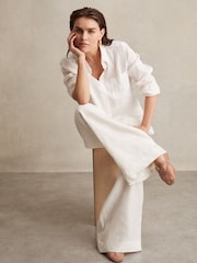 Reiss Neutral Elspeth Mesh Double-Strap Ballet Flats - Image 2 of 6