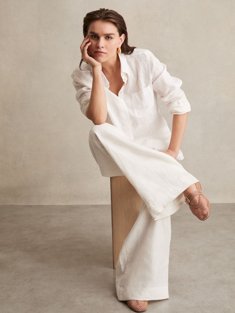 Reiss Neutral Elspeth Mesh Double-Strap Ballet Flats - Image 2 of 6