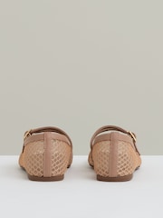Reiss Neutral Elspeth Mesh Double-Strap Ballet Flats - Image 5 of 6