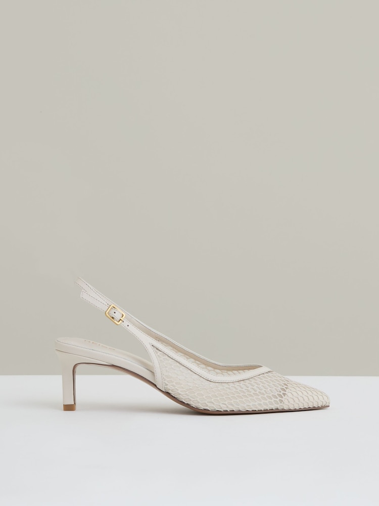 Bela - Reiss Sirena Mesh Slingback Heels - Slika 1 iz 6