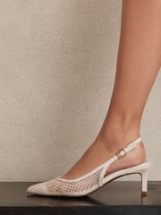 Bela - Reiss Sirena Mesh Slingback Heels - Slika 2 iz 6