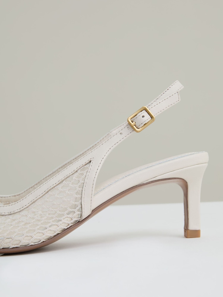 Bela - Reiss Sirena Mesh Slingback Heels - Slika 6 iz 6