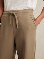 Camel - Reiss Gaia Cotton Blend Wide Leg Joggers - Изображение 3 из 6