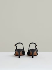 črna - Reiss Sirena Mesh Slingback Heels - Slika 4 iz 5