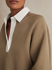 Reiss Gaia Cotton Blend Collar Sweatshirt - Image 3 of 6