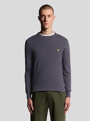 Lyle & Scott Grey Cotton Merino Crew Neck Jumper - Image 1 of 6