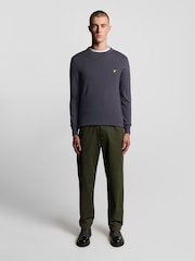 Lyle & Scott Grey Cotton Merino Crew Neck Jumper - Image 2 of 6