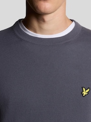 Lyle & Scott Grey Cotton Merino Crew Neck Jumper - Image 3 of 6