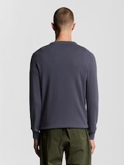 Lyle & Scott Grey Cotton Merino Crew Neck Jumper - Image 4 of 6