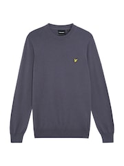 Lyle & Scott Grey Cotton Merino Crew Neck Jumper - Image 5 of 6