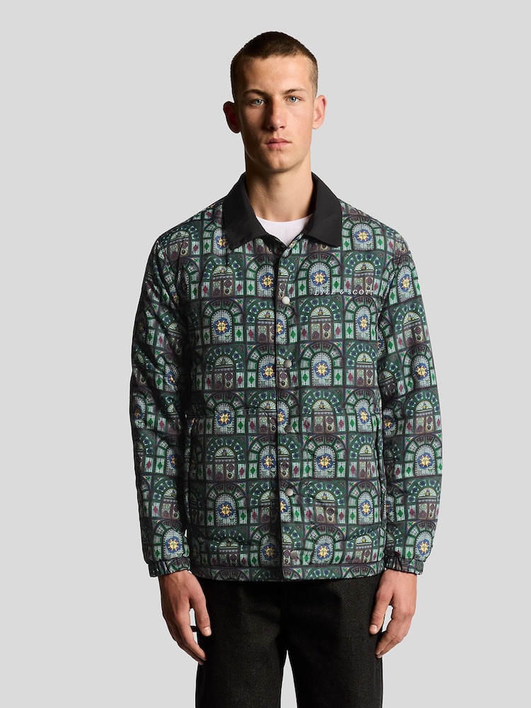 Lyle & Scott Black Reversible Printed Jacket - Image 1 of 7