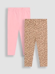 Jojo Maman Bébé Pink Leggings 2 Pack - Image 1 of 5