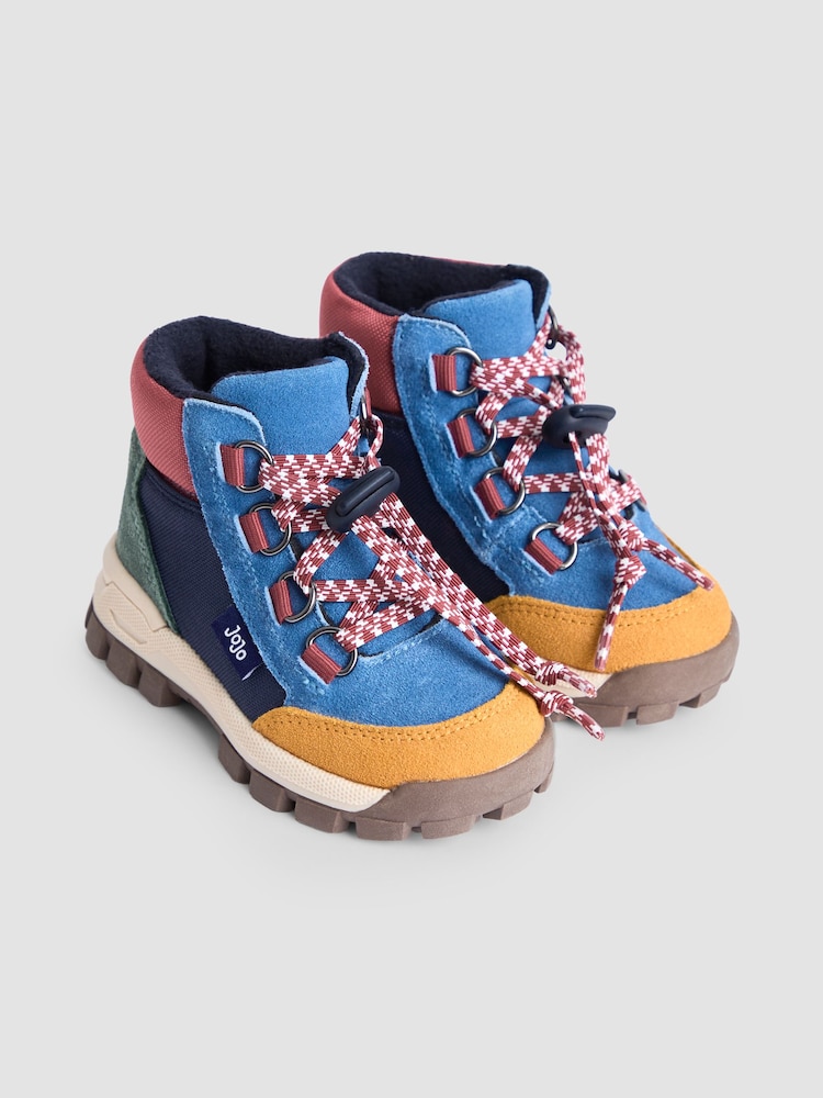 JoJo Maman Bébé Blue Colourblock Hiking Boot - Image 1 of 4