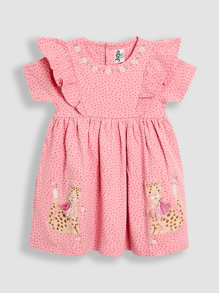 Jojo Maman Bébé Pink Leopard Dress - Image 1 of 3