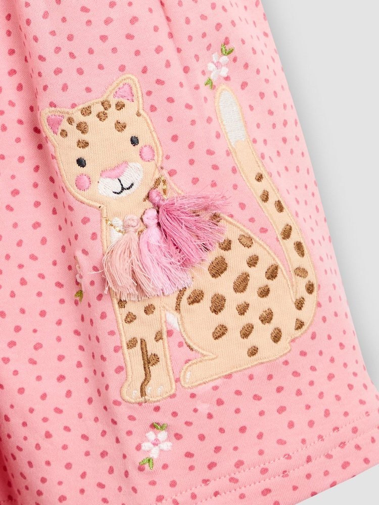 Jojo Maman Bébé Pink Leopard Dress - Image 3 of 3