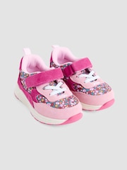 JoJo Maman Bébé Pink Riptape Lace Up Trainer - Image 1 of 4