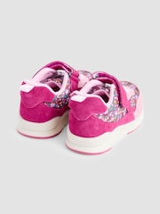 JoJo Maman Bébé Pink Riptape Lace Up Trainer - Image 2 of 4
