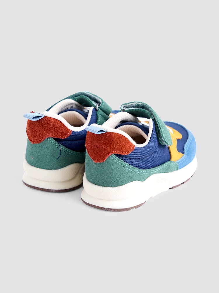 JoJo Maman Bébé Blue Riptape Lace Up Trainer - Image 2 of 4 JoJo Maman Bébé Blue Riptape Lace Up Trainer - Image 2 of 4