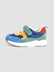 JoJo Maman Bébé Blue Riptape Lace Up Trainer - Image 4 of 4