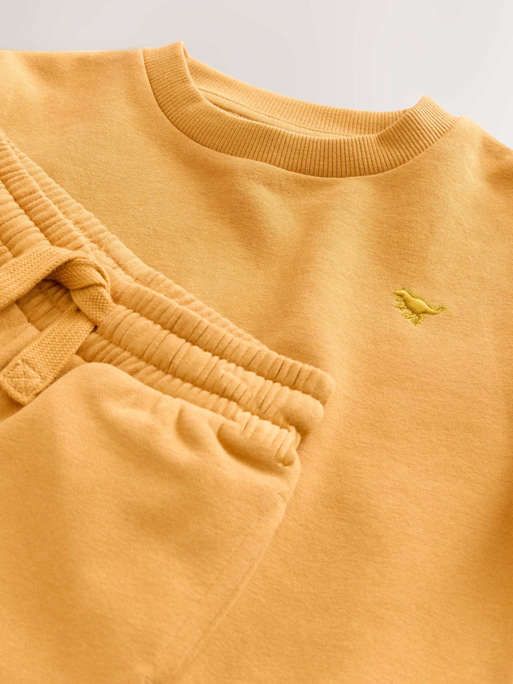 Buy Ochre Yellow Logo Sweatshirt And Joggers Set (3mths-7yrs) from 