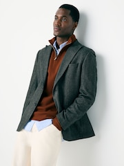 Marrón óxido - Regular Fit Premium Mid Weight Zip Neck Jumper - Imagen 5 de 9