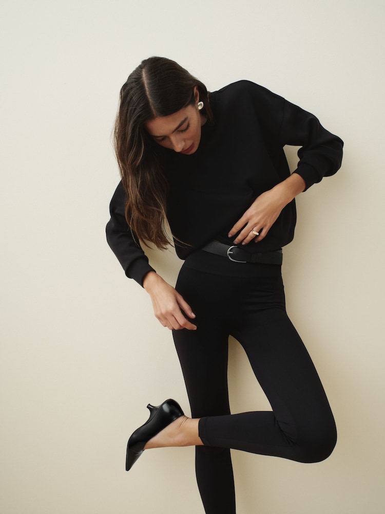 SPANX Black SpanxShape™ Ribbed Knit Leggings - Image 3 of 3 SPANX Black SpanxShape™ Ribbed Knit Leggings - Image 3 of 3
