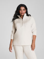 SPANX Cream Cream Brushed Ae Half Zip Sweatshirt - Image 2 of 7