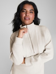 SPANX Cream Cream Brushed Ae Half Zip Sweatshirt - Image 4 of 7