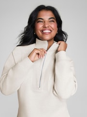 SPANX Cream Cream Brushed Ae Half Zip Sweatshirt - Image 6 of 7
