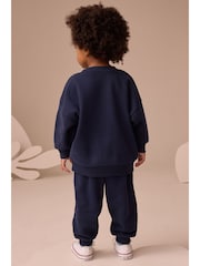 Navy Blue Digger Printed Crew and Joggers Set (3mths-7yrs) - Image 4 of 10