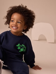 Navy Blue Digger Printed Crew and Joggers Set (3mths-7yrs) - Image 8 of 10