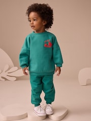 Green Printed Crew and Joggers Set (3mths-7yrs) - Image 1 of 8