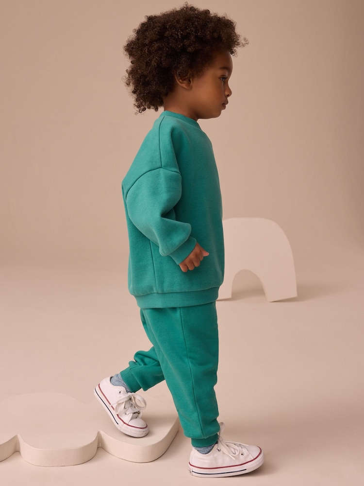 Green Printed Crew and Joggers Set (3mths-7yrs) - Image 2 of 8