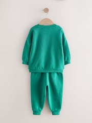 Green Printed Crew and Joggers Set (3mths-7yrs) - Image 6 of 8