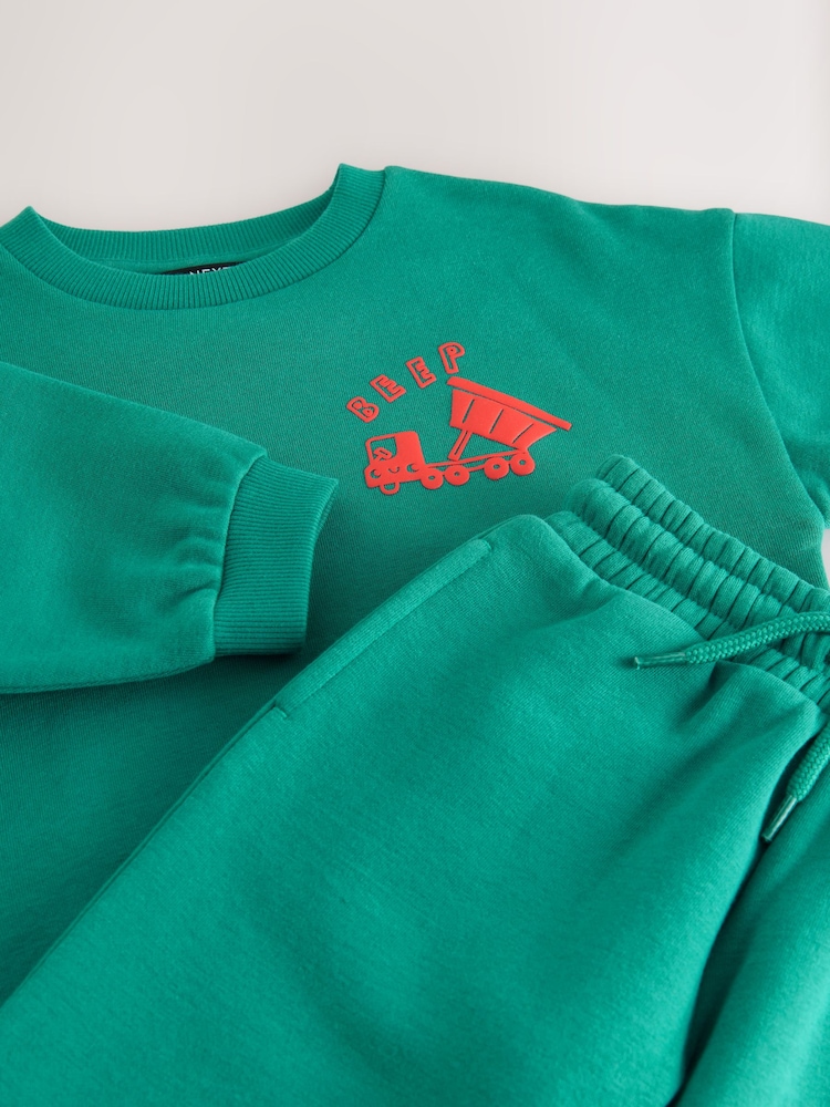 Green Printed Crew and Joggers Set (3mths-7yrs) - Image 8 of 8