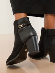 Lipsy Black Standard fit Mid Heel Almond Toe Ankle Boots - Image 2 of 5