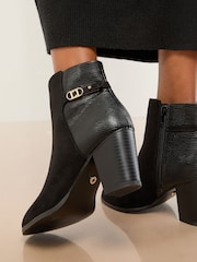 Lipsy Black Wide Fit Mid Heel Almond Toe Ankle Boots - Image 2 of 4