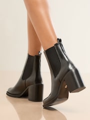 Lipsy Black Standard fit Faux Leather Block Heel Chelsea Boots - Image 4 of 5